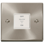 Click Deco Satin Chrome 1 Gang TP Fan Isolator Switch