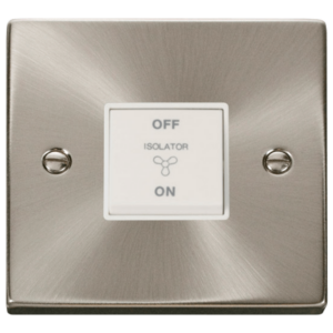 Click Deco Satin Chrome 1 Gang TP Fan Isolator Switch