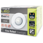 Downlight, Evofire Fire Rated Round IP65, c/w GU10 Holder