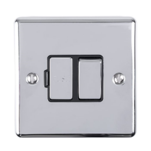 Eurolite Polished Chrome Switched Fused Spur Black Insert