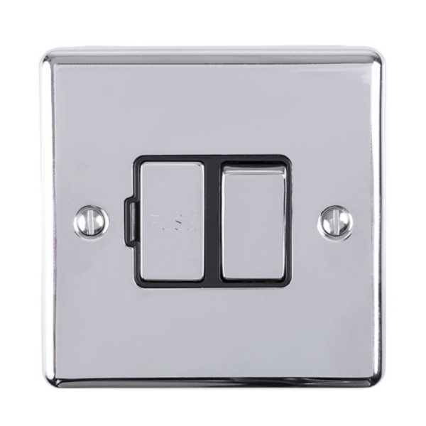 Eurolite Polished Chrome Switched Fused Spur Black Insert