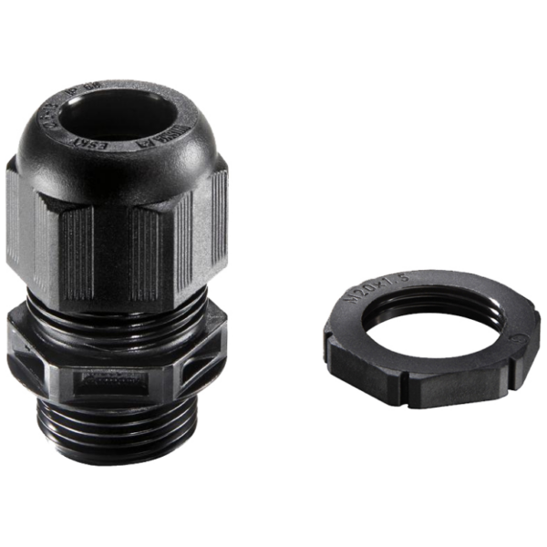 Black 20S/20L IP68 6.2-14mm Dome Gland and Locknut