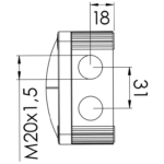 Grey 308/5 IP66 Combi Box with Terminal