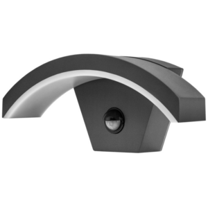 Curve Dark Grey IP54 8w PIR Wall Light 3000k