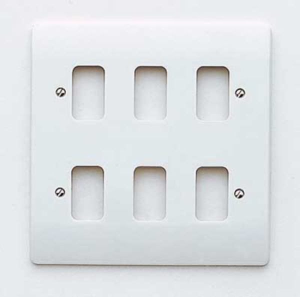 White 6 Module Frontplate