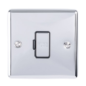 Eurolite Polished Chrome Unswitched Fused Spur Black Insert