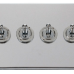 Click Deco Polished Chrome 4 Gang 2 Way 10Ax Toggle Switch