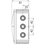 Black 1210/5 IP66 Combi Box with Terminal