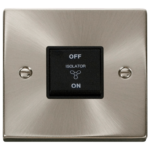 Click Deco Satin Chrome 1 Gang TP Fan Isolator Switch