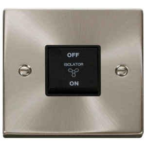 Click Deco Satin Chrome 1 Gang TP Fan Isolator Switch