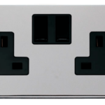 Click Deco Polished Chrome 2 Gang 13A DP Switched Socket