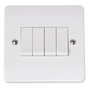 Click Mode 4 Gang 2 Way Switch Single Plate