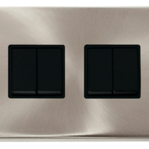 Click Deco Satin Chrome 4 Gang 2 Way 10Ax Switch