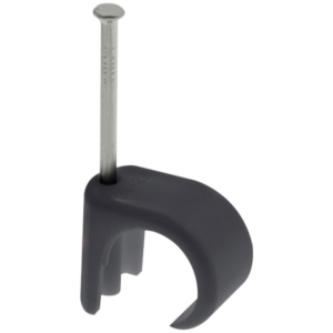 Black 5-7mm Round Cable Clips (100)