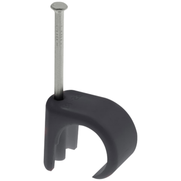 Black 5-7mm Round Cable Clips (100)