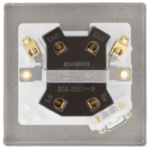 Click Deco Satin Chrome 1 Gang 20A DP Switch Flex Outlet