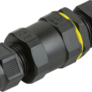 Black IP68 16A Inline Connector