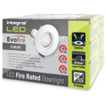 Downlight, Evofire Fire Rated Square IP65, c/w GU10 Holder