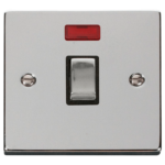 Click Deco Polished Chrome 1 Gang 20A DP Switch Neon