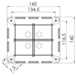 Black 1210/5 IP66 Combi Box with Terminal