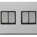 Click Deco Polished Chrome 4 Gang 2 Way Light Switch