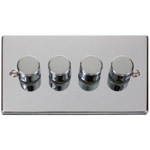 Click Deco Polished Chrome 4 Gang 2 Way 400w Dimmer