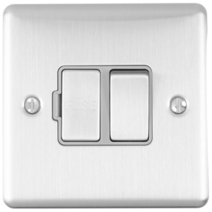 Eurolite Brushed Chrome Switched Fuse Spur Grey Insert