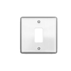 Brushed Chrome 1 Module Grid Plate