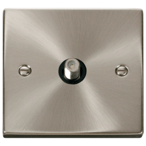 Click Deco Satin Chrome 1 Gang Satellite Socket