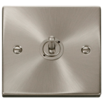 Click Deco Satin Chrome 1 Gang 2 Way 10Ax Toggle Switch