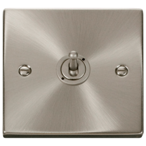 Click Deco Satin Chrome 1 Gang 2 Way 10Ax Toggle Switch