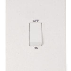 Click Polar 2 Gang 45A DP Vertical Switch White Rocker