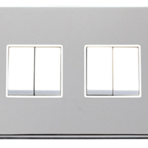 Click Deco Polished Chrome 4 Gang 2 Way Light Switch