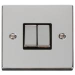 Click Deco Polished Chrome 2 Gang 2 Way Light Switch