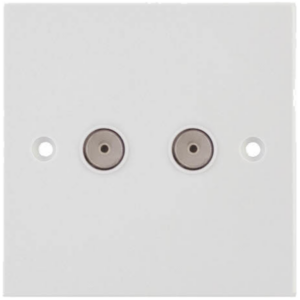 Selectric White 2 Gang Coaxial Socket
