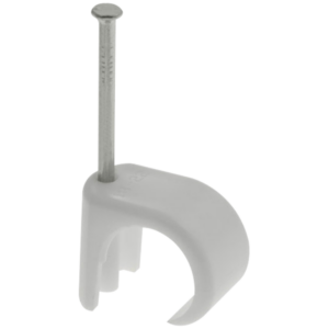 White 3-5mm Round Cable Clips (100)