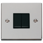 Click Deco Polished Chrome 2 Gang 2 Way Light Switch