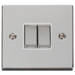 Click Deco Polished Chrome 2 Gang 2 Way Light Switch