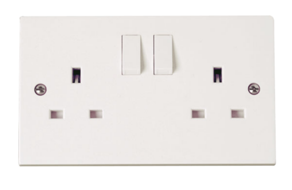 Click Polar 2 Gang 13A SP Switched Socket