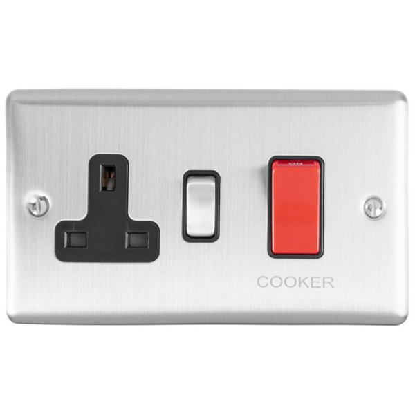Eurolite Brushed Chrome Cooker Control Unit Black Insert