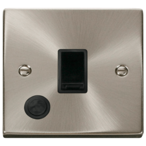 Click Deco Satin Chrome 1 Gang 20A DP Switch Flex Outlet