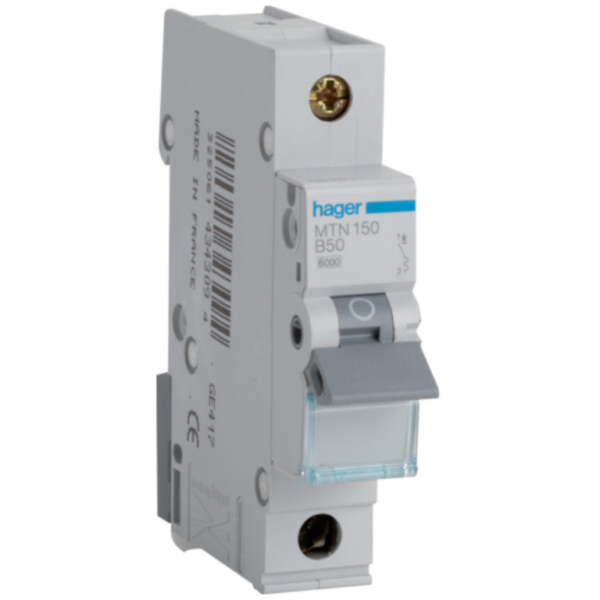 Hager 50A SP Type B 6kA MCB