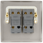 Click Deco Satin Chrome 2 Gang 2 Way 10Ax Toggle Switch