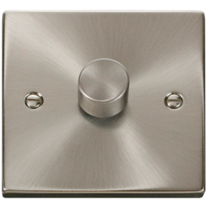 Click Deco Satin Chrome 1 Gang 2 Way 400w Dimmer