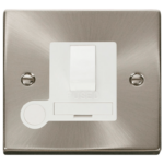 Click Deco Satin Chrome Switched Fused Spur Flex Outlet