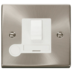 Click Deco Satin Chrome Switched Fused Spur Flex Outlet