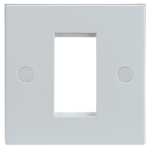 White 1 Gang 1 Module Front Plate