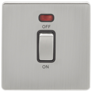 Eurolite Satin Nickel 1 Gang 45A DP Switch Neon