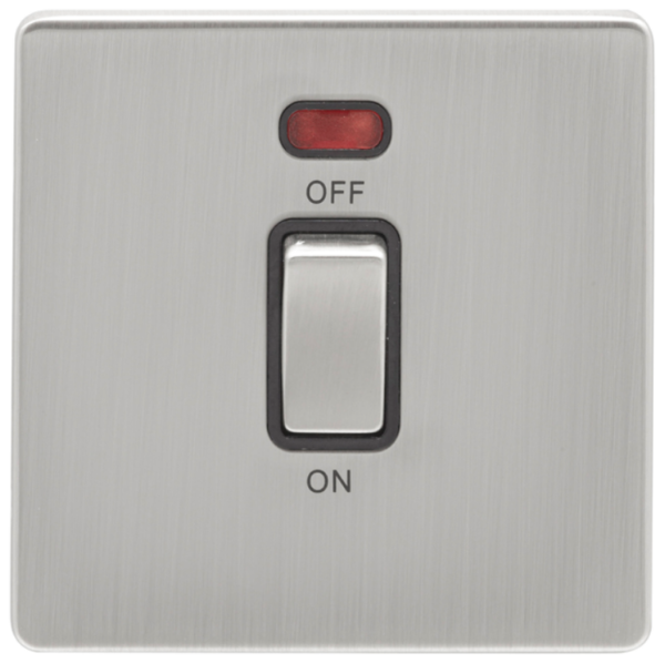 Eurolite Satin Nickel 1 Gang 45A DP Switch Neon