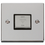 Click Deco Polished Chrome 1 Gang TP Fan Isolator Switch